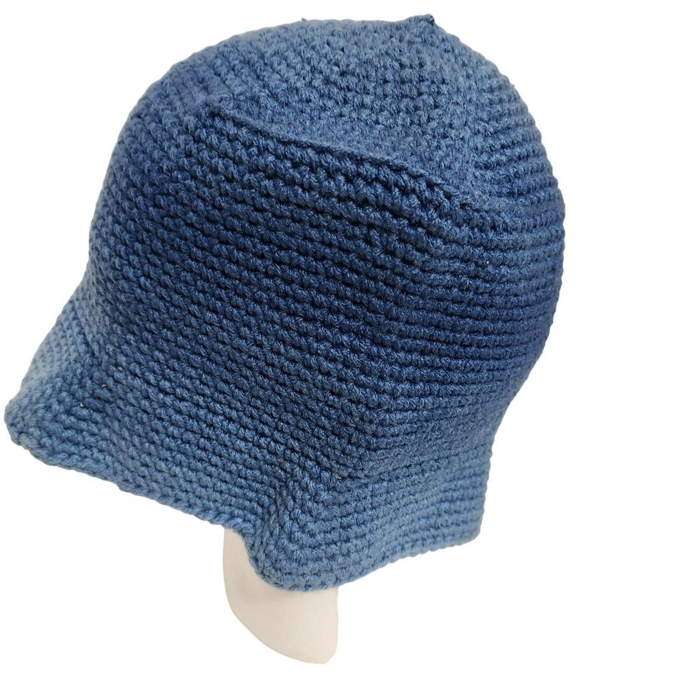 Bucket Hat blue handknit